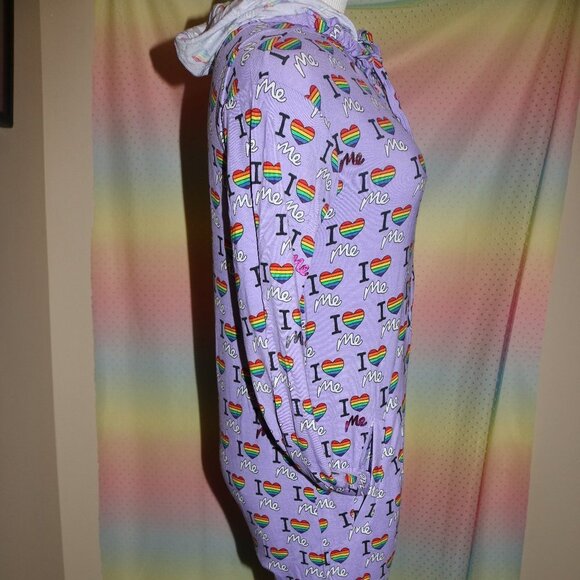 💥HP💥 MeUndies onesie unisex zip-up I ❤️ Me size M/L has pockets and hood NWOT - Picture 3 of 11